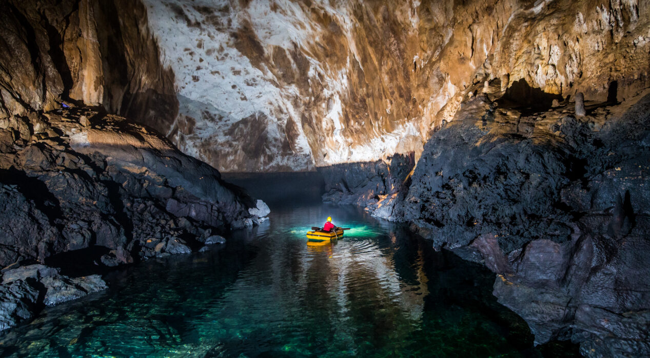 Planina Cave - boat. Photo: Matej Blatnik