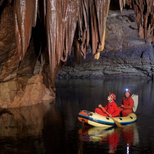 Planina Cave - boat. Photo: Simon Kržič